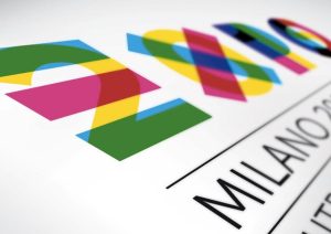 Scritta EXPO MILANO colorata su carta